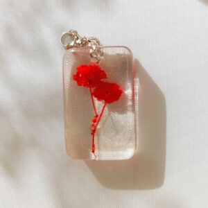 Collier chaîne "Bouquet de fleurs rouges" – Image 3