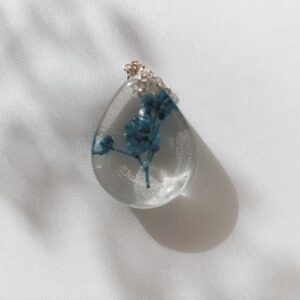 Collier chaîne "Goutte aux fleurs bleues" – Image 4