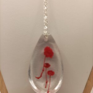 Collier chaîne "Goutte aux fleurs rouges" – Image 4