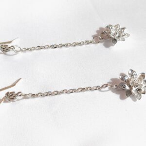 Boucles d'oreilles "Fleur de lotus à la chaînette"