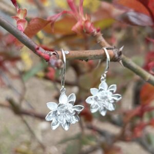 Boucles d'oreilles "Fleur de lotus" en argent