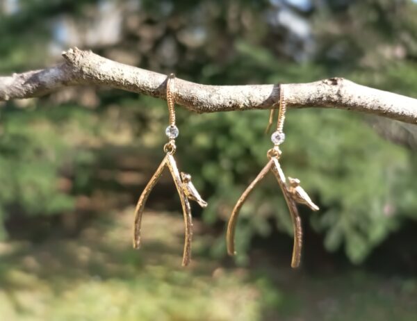 Boucles d'oreilles "Chant d'oiseau" Or 14K