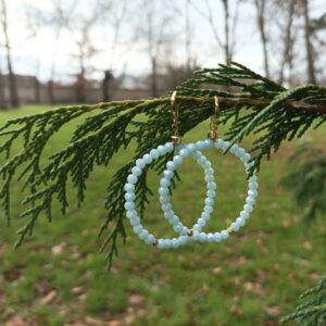 Boucles d'oreilles en perles "Bleu ciel" – Image 2