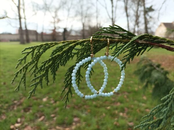 Boucles d'oreilles en perles "Bleu ciel" – Image 2