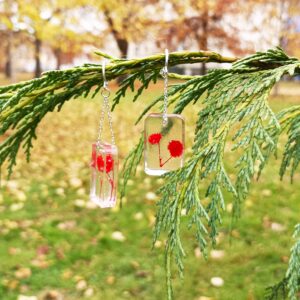 Boucles d'oreilles Bouquet de fleurs rouges