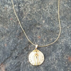 Collier chaîne "Serpent aux yeux roses"