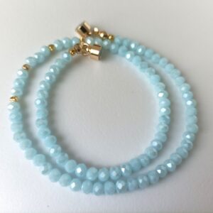 Collier court en perles "Bleu Ciel"