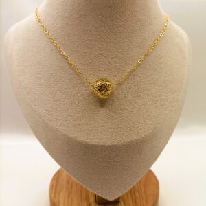 Collier chaîne court "Sphère transpercée"