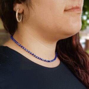 Collier court en perles de cristal "Violet"