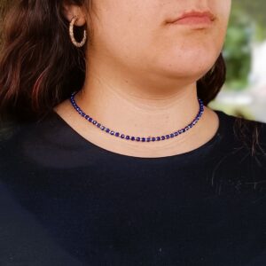Collier court en perles de cristal "Violet" – Image 2