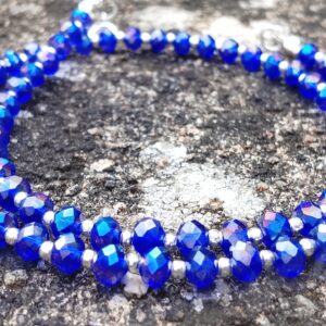 Collier en perles de cristal Lavande étincelle