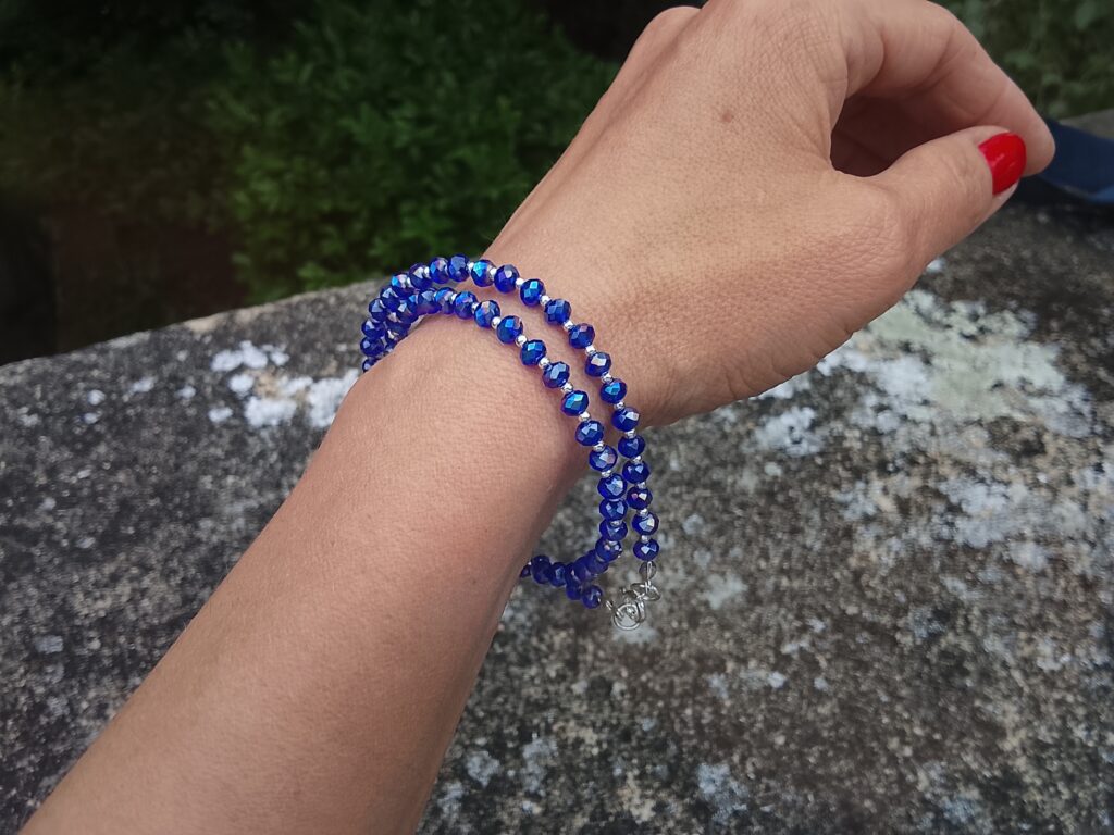 Bracelet en perles 2 rangs Améthyste