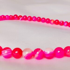 Collier court en agate "Rose" – Image 4