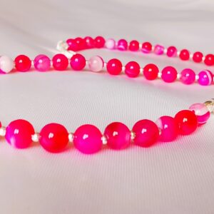 Collier court en agate "Rose" – Image 3