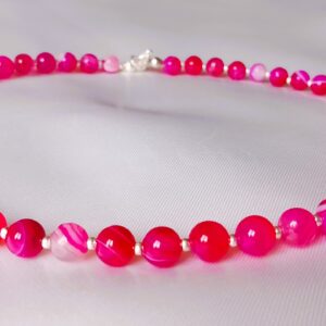 Collier court en agate "Rose" – Image 5